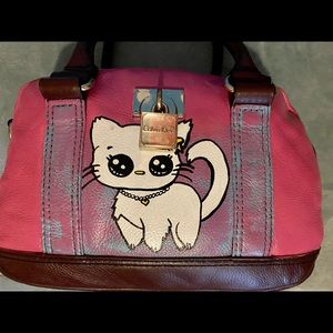 Calvin Klein Doctor’s Bag Hand-painted Purse kawaii Chibi Cats